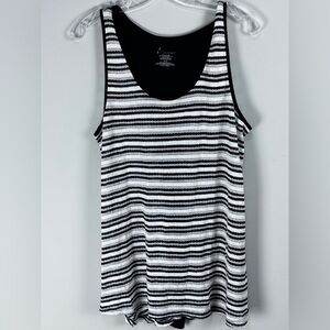 Women's Knitted Horizontal Striped Split Back Tank